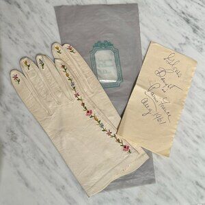 Christian Dior vintage leather gloves Paris 1961 - size 6 1/2